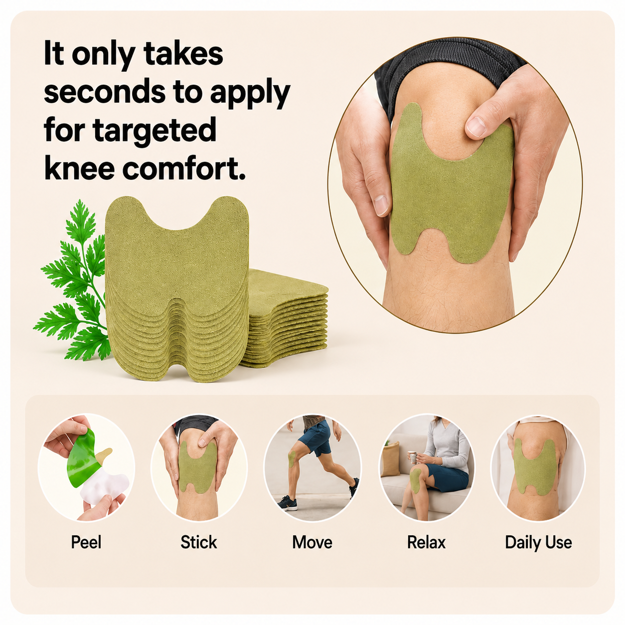 FlexiRelief™ – Herbal Knee Comfort Patches